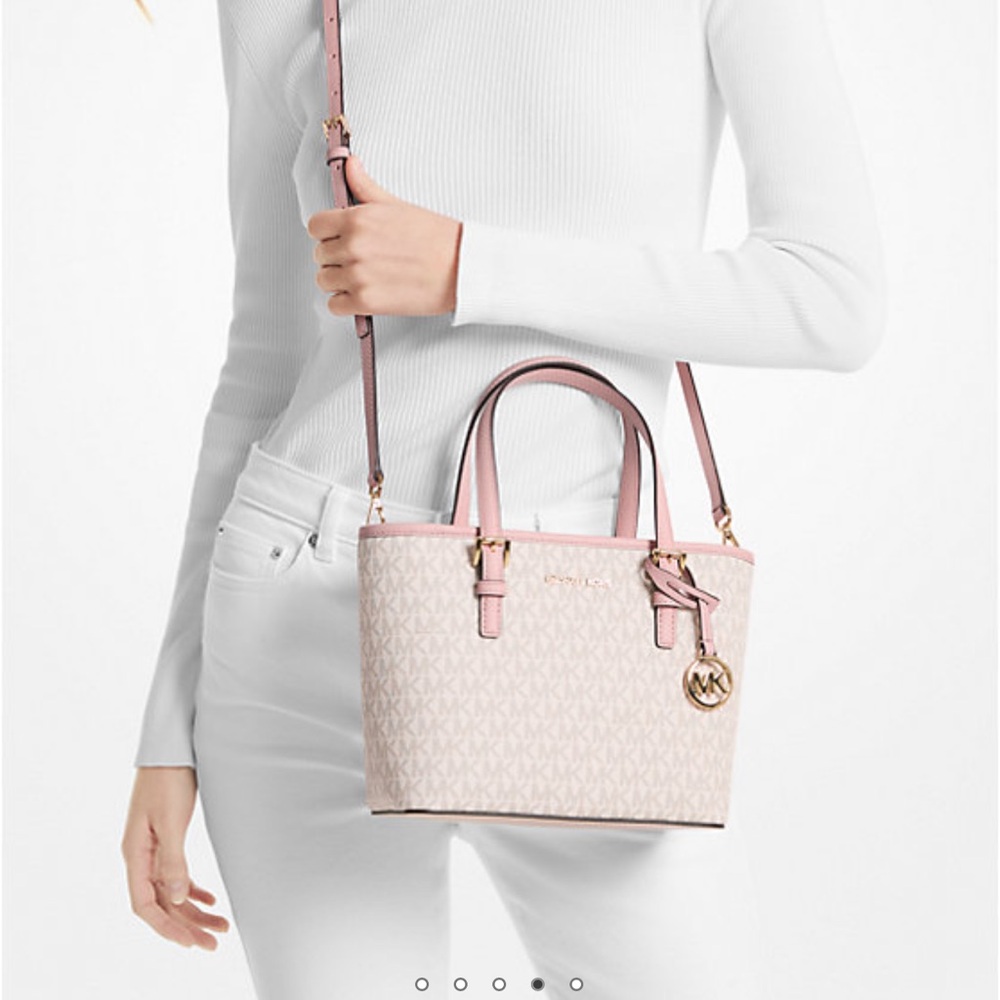 Michael Kors Jet Set Travel Extra-Small Logo Top-Zip Tote Bag - Picture 2 of 10